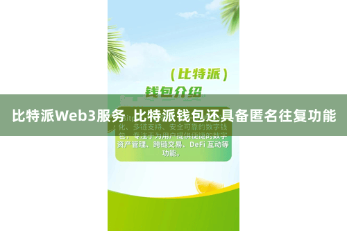 比特派Web3服务  比特派钱包还具备匿名往复功能
